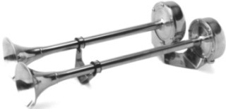 Doppelhorn Fanfare Doppelnebelhorn Bootshupe Signalhorn Nebelhorn Edelstahl A2