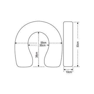 Hufeisen Rettungsring mit Halter und Leine