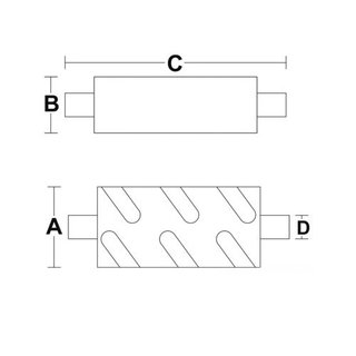 Horizontales Auspuffrohr 40 mm