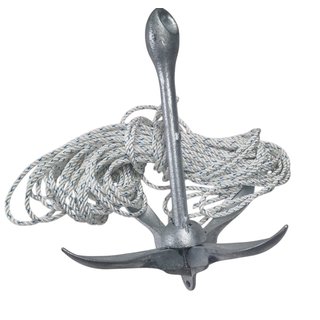 Anker 2,5 Kg mit Ankerleine 8 mm