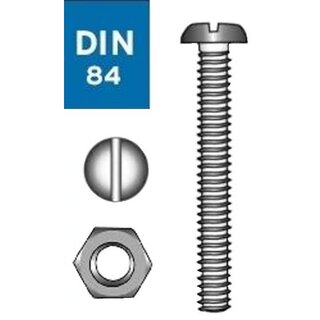 Zylinderkopf- Gewindeschraube mit Mutter DIN84 M3 * 16