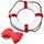 Rettungsring 57 cm rot/weiß mit Wurfleine